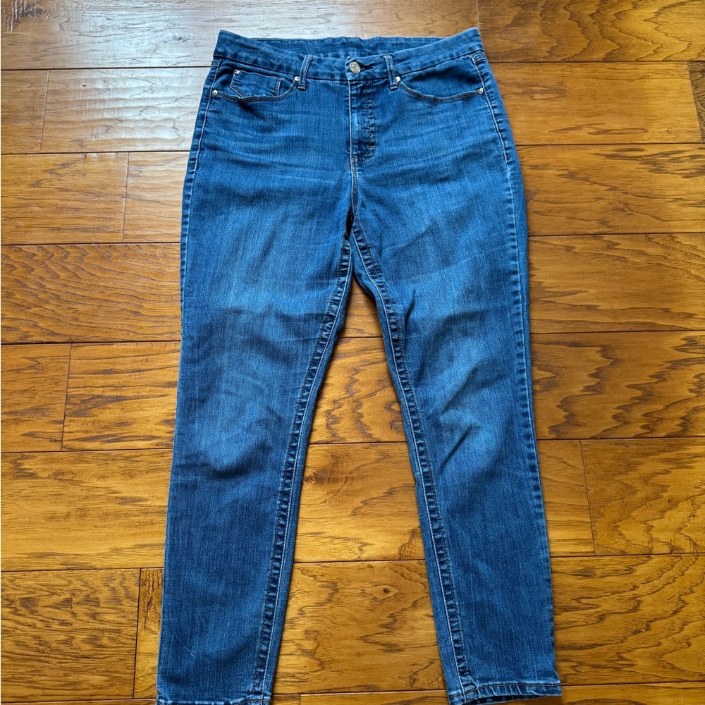 Seven7 Straight Leg Mid-Rise Blue Denim Jeans Size 14 - Picture 3 of 12
